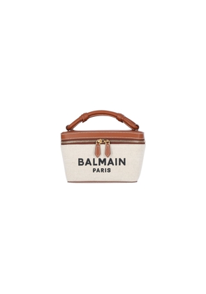 Balmain B-Army Vanity Beige Canvas Bag