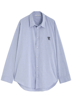 Acne Studios Logo-embroidered Striped Cotton Shirt - Blue - 50 (IT50 / L)