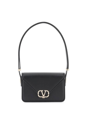 Valentino Nero Leather Small Logo Letter Shoulder Bag