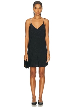 BODE Moonflower Jacquard Short Slip Dress in Black - Black. Size 4 (also in 0, 8).