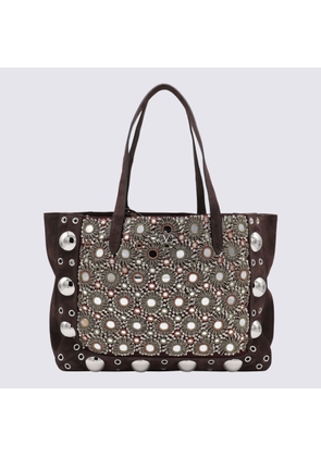 Valentino Garavani Brown Leather Totes