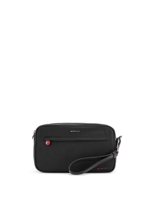 Kiton Nylon Clutch Bag With Iconic Logo Embroidery