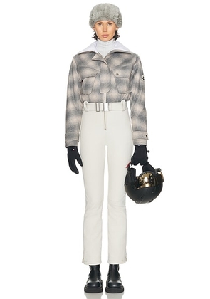 CORDOVA Telluride Ski Suit in Plaid Smoke & Stone - Grey. Size L (also in M, XL).