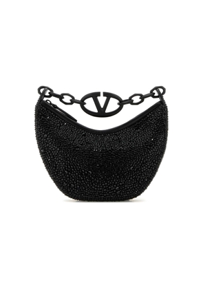 Valentino Rhinestones VLogo Moon Mini Hobo Bag