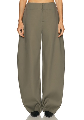 EAVES Mai Sculptural Compact Suiting Pant in Olive - Olive. Size XL (also in XS).