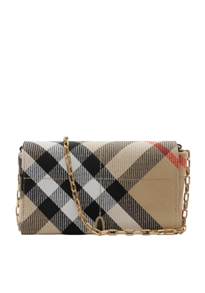 Burberry check Crossbody Bag In Beige Polyester Blend