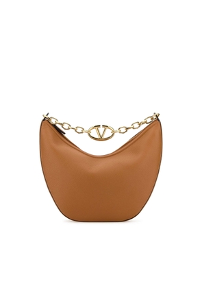 Valentino Garavani Camel Leather Medium Hobo Vlogo Moon Handbag