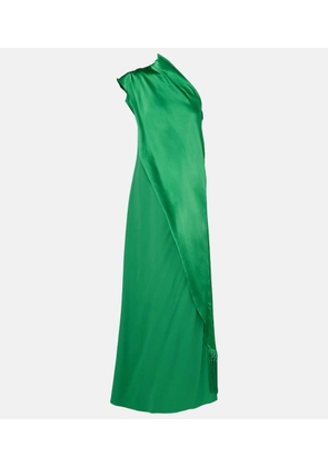 Taller Marmo Berenson one-shoulder satin gown