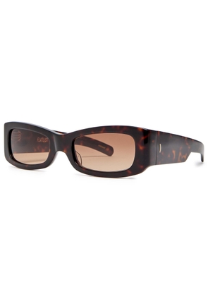 Flatlist Eyewear Kareem Rectangle-frame Sunglasses - Brown Dark - One Size