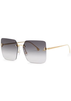 Fendi Fendi First Rimless Square-frame Sunglasses - Gold - One Size