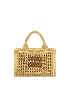 Miu Miu Beige Crochet Handbag
