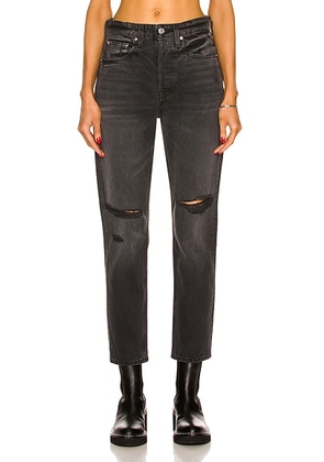 GRLFRND Karolina Rise Straight Crop Jeans in Lexington - Black. Size 29 (also in ).