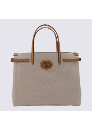 Valentino Garavani Natural Cotton And Leather Antibes Tote