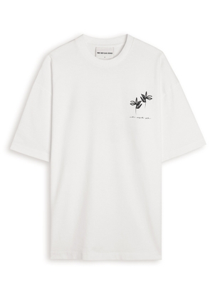 Mki Miyuki Zoku Ink Flower Cotton T-shirt - White - Xxl