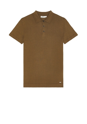 SIMKHAI Barron Short Sleeve Polo in Capers - Brown. Size S (also in ).