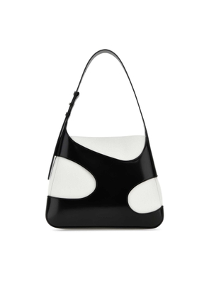 Ferragamo Two-tone Leather And Canvas Cut Out L Shoulder Bag