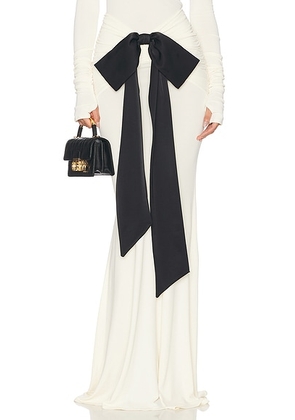 Helsa The Althea Jersey Skirt With Bow in Swiss Cream - White. Size XS (also in ).