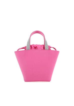 Amina Muaddi Fuchsia Satin Rih Handbag