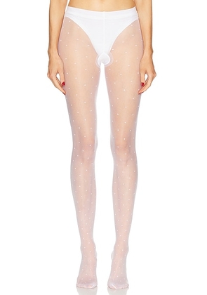 FALKE Dot Tight in White - White. Size L (also in ).