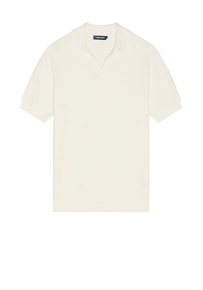 Frescobol Carioca Rino STR Salt And Pepper Stitch Polo in Ivory - Ivory. Size M (also in ).