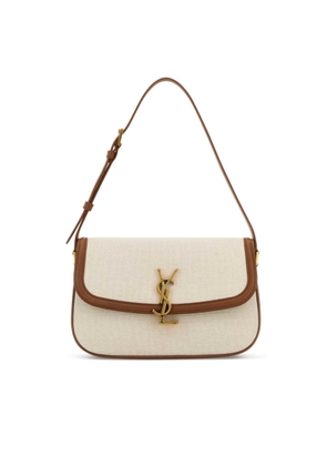 Saint Laurent Sand Canvas Solferino Shoulder Bag
