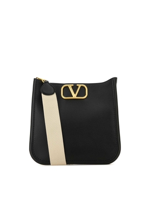 Valentino Garavani Black Leather Alltime Shoulder Bag