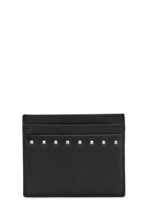 Valentino Garavani Rockstud Grained Leather Card Holder - Black - One Size