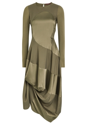 High Placid Gathered Stretch-jersey Midi Dress - Green - 44 (UK12 / M)