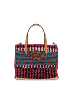 Valentino Garavani Multicolor Crochet Vlogo Handbag