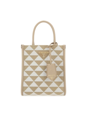 Prada Embroidered Fabric Micro Symbole Handbag