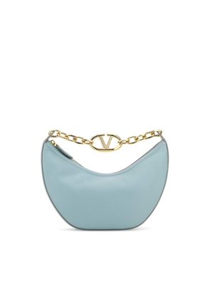Valentino Garavani Light Blue Leather Small Hobo Moon Handbag