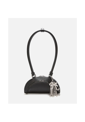 Self-Portrait Black Leather Mini Shoulder Bag With Charm