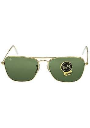 Ray Ban Caravan Green Classic G-15 Square Unisex Sunglasses RB3136 001 58