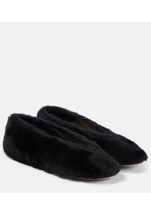 Le Monde Beryl Luna shearling Mary Jane flats