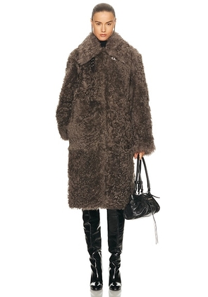 Helmut Lang Shearling Coat in Grey - Grey. Size S (also in ).