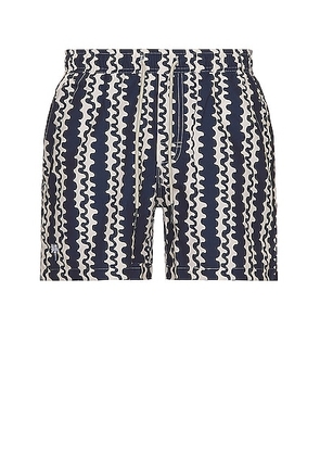 OAS Scribble Swim Short in Blue - Blue. Size L (also in M, XL/1X).