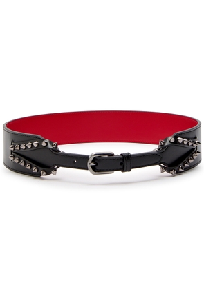 Christian Louboutin Cabata Stud-embellished Leather Belt - Black - 65 (UK4/ Xxs)