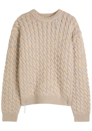 Axel Arigato Nolan Cable-knit Wool-blend Jumper - Beige - M