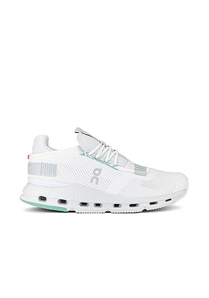 On Cloudnova Sneaker in Undyed White & Glacier - Grey. Size 11 (also in 12, 9.5).