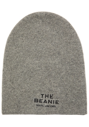 Marc Jacobs The Beanie Logo Merino-blend Beanie - Grey - One Size