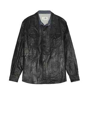 MM6 Maison Margiela Long Sleeved Shirt in Black - Black. Size 50 (also in 52).