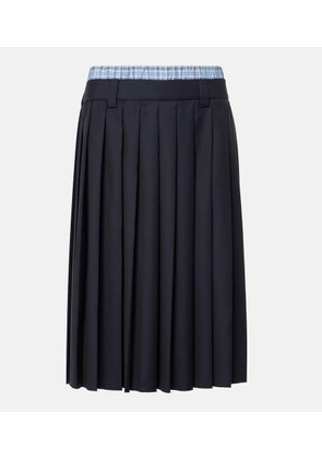 Miu Miu Pleated wool midi skirt