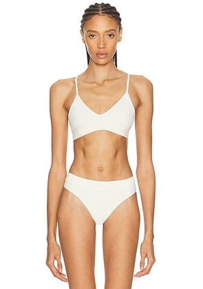 LDMA Low Show V Bralette in Cream - Cream. Size L (also in M, XS).