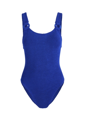 Hunza G Domino Crinkle Swimsuit - Blue - One Size