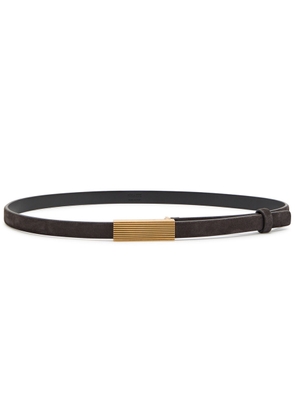 Khaite Empire Suede Belt - Dark Brown - 75 (UK 8 / S)