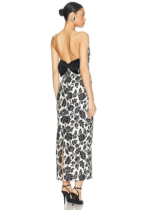 Posse Romeo Strapless Dress in Bone & Black - Back,White. Size M (also in XS).