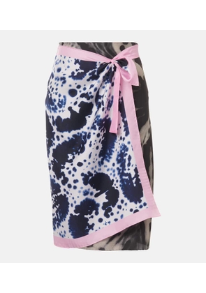 Dries Van Noten Printed silk wrap skirt