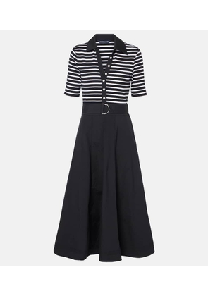 Veronica Beard Delise striped cotton-blend midi dress