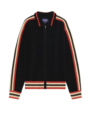 Thisisneverthat Striped Zip Cardigan in Black - Black. Size S (also in ).