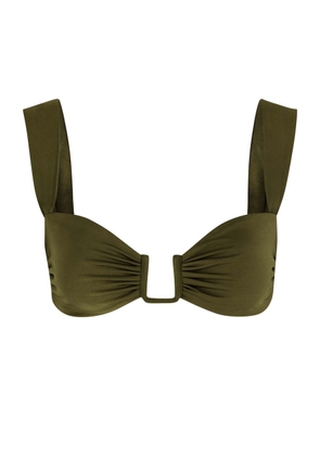 Away That Day Cannes Gathered Bikini top - Olive - L (UK14 / L)